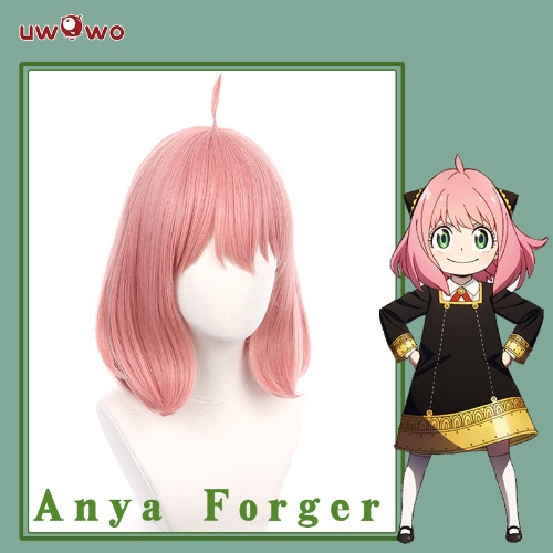 Uwowo Anime Spy x Family Cosplay Anya Forger Wig Anya Costume Wig 35cm Pink Short Hair