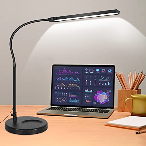 Touch Control LED Desk Lamp, 2-in-1 Gooseneck Clamp on Lamp, Desk Lamp for Home Office, 3 Modes Stepless Dimmable Workbench Light for Painting Reading Working Study Dorms Nightlight - 2-in-1 25in touch lamp