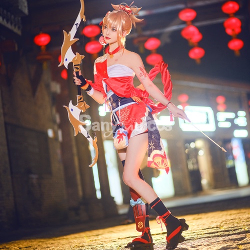 Game Genshin Impact Yoimiya Kimono Style Sexy Cosplay Costume | S