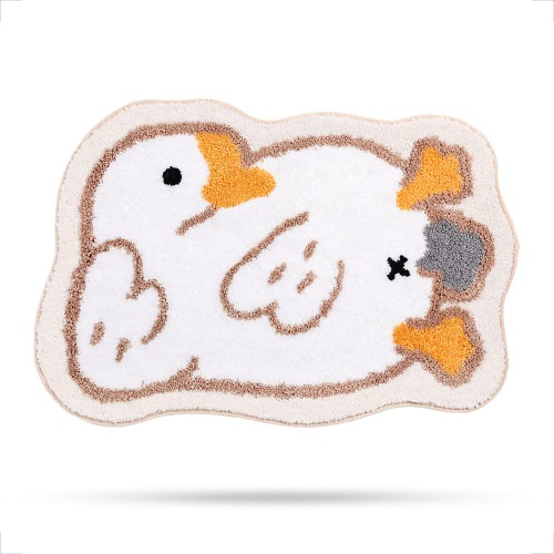 Microfiber Goose Bath Rug, Non Slip Absorbent Bathroom Rugs with TPR Backing, Ultra Soft Bath Room Floor Mat Kitchen Restroom Living Room Carpet, 17.7" x 25.5" - Lazy