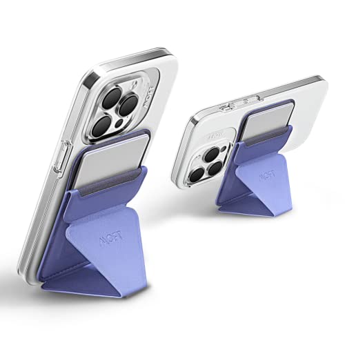 MOFT Snap MagSafe Wallet Stand for iPhone 15/14/13/12 Series, MagSafe Compatible Phone Stand Card Holder with 3 Viewing Angles, Enhanced Magnetic Strength (Apple Purple) - Apple Purple