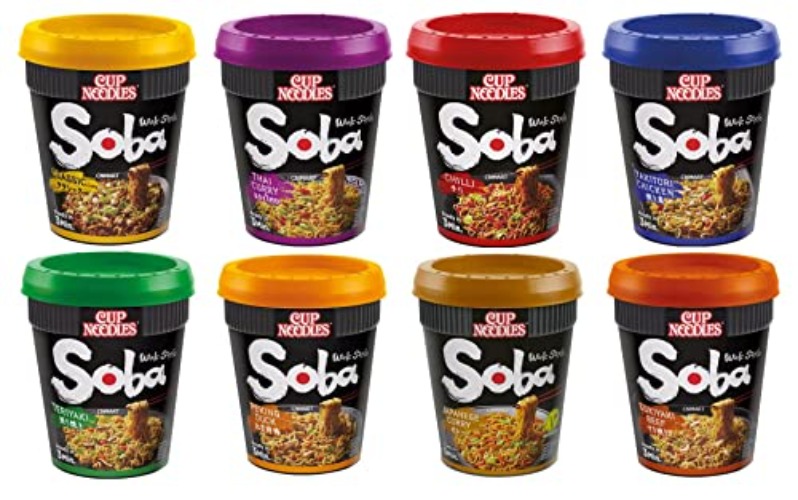Nissin Soba Cup Noodles Assorted Box (8 Cups) by CNMART