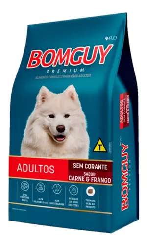 Ração Cães Adultos Carne E Frango Sem Corantes 15kg Bomguy