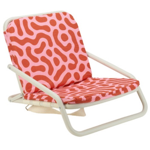 Red Squiggle Foldable Beach Chair