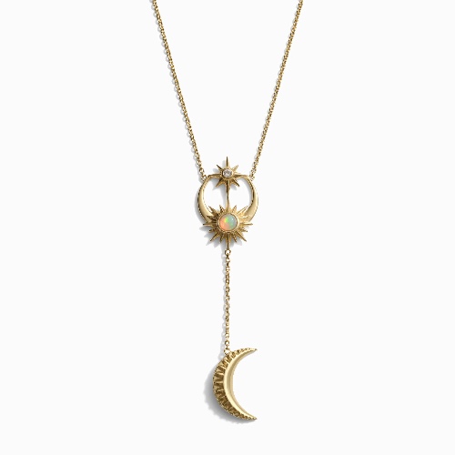 Sun, Moon & Stars Lariat Necklace - 14K Yellow Gold Vermeil
