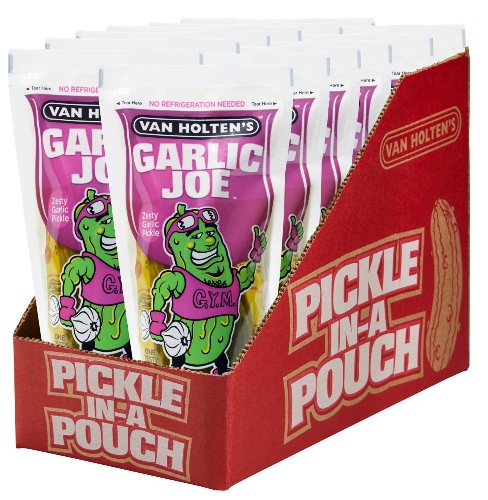 Van Holton's Garlic Joe Zesty Garlic Pickle in A Pouch - 12 x Pickles - Van holtons Pickle's