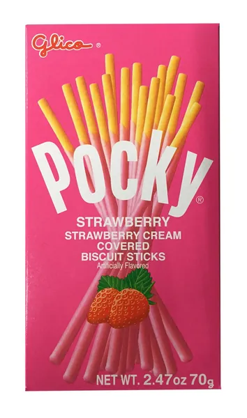 Pocky Cream Covered Biscuit Sticks 2.47 oz per Pack (Strawberry, 2 Pack) - 