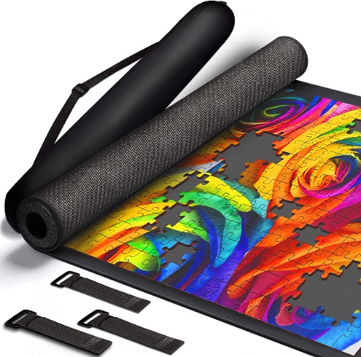 Puzzle Mat Puzzle Mat Roll Up, Large Roll Up Puzzle Mat 46”x26”, Portable Puzzle Mat Organizer Up to 1500 Pcs, No Creases to Your Finished and Unfinished Puzzles,Rubber Puzzle Mats for Jigsaw Puzzles - Large Puzzle Mat Large Puzzle Mat 9B