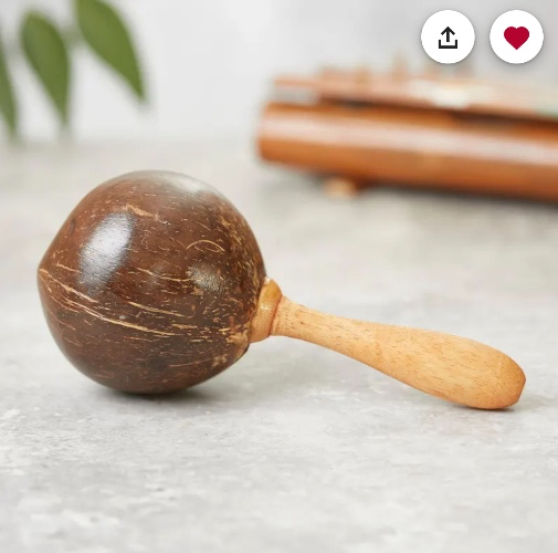Handmade Coconut Rattle/Shaker for cleansing