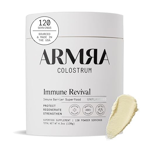 ARMRA Colostrum™ Premium Powder, Grass Fed, Gut Health Bloating Immunity Skin & Hair, Contains 400+ Bioactive Nutrients, Potent Bioavailable, Keto, Gluten & Fat Free (Unflavored | 120 Servings) - Unflavored - 120 Servings (Pack of 1)