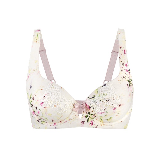 Sunbleached Floral Silk & Organic Cotton Supportive Bra - 34D