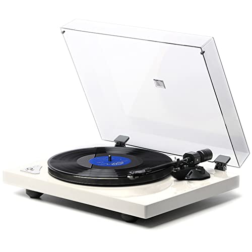 Belt Drive Turntable, Vinyl Record Player with Bluetooth Connection, Built-in Preamp, Support 33 1/3 & 45RPM Speeds, Adjustable Counterweight, AT-3600L, Full Piano Lacquer (Pearl White) - Pearl White