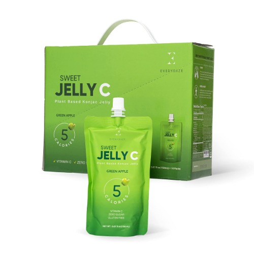 EVERYDAZE Sweet Jelly C Konjac Jelly | Vitamin C, Vegan, 5 Calories, 0 Sugar | Apple | 10 Packs | Keto, Gluten Free, Healthy Diet Pouch Drinkable Snack, Weight Management, Low Calorie…