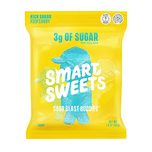SmartSweets Sour Blast Buddies, Candy With Low Sugar 3g, Low Calorie 100, Net Carb 12, Plant Based, Gluten Free, No Artifical Colors or Sweeteners 1.8 Oz Bags (Pack of 6) - 1.8 Ounce (Pack of 6)