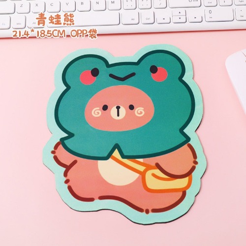 Happy Bear Small Mouse Pads - Frog Bear