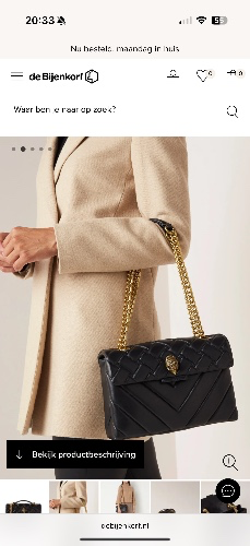 Kurt Geiger Kensington schoudertas van leer • Zwart • de Bijenkorf