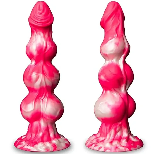 10” Huge Monster Knot Horse Dildo - Big Pink Fantasy Dragon Dildo with 3 Dog Knots, Thick Giant Girthy Dildo with Large Suction Cup, Knotted Animal Dildos Adult Sex Toys & Games for Women Men Gay - Pink