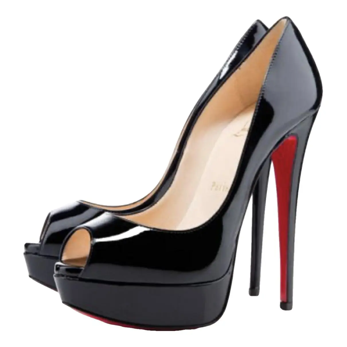 Lady Peep patent leather heels