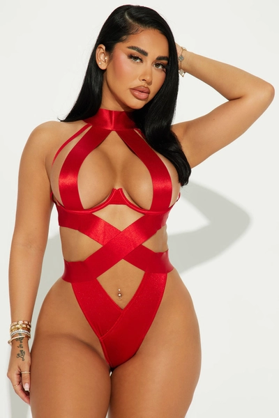 Your Favorite Distraction Strappy Teddy - Red