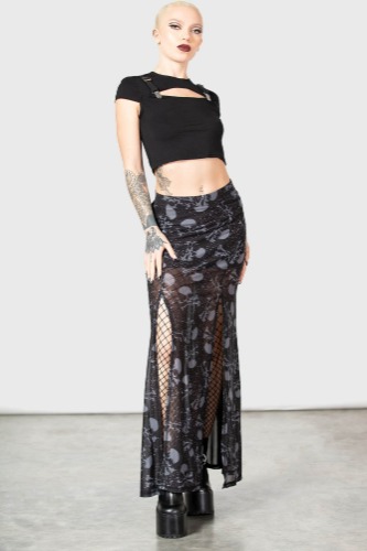 Waxwork Maxi Skirt | M / Black / 95% Polyester, 5% Elastane