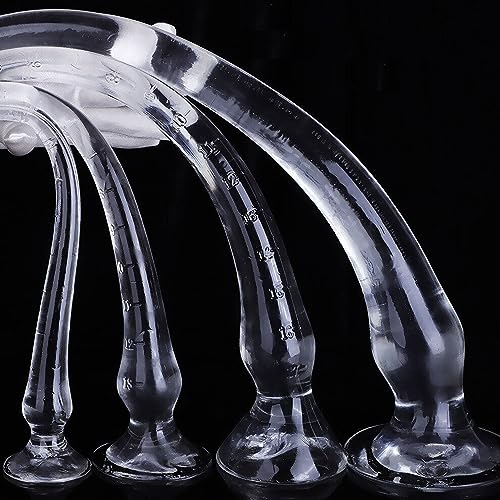 1PC Super Long Plug Whip Soft Suction CupToys (Transparent S) - Transparent S