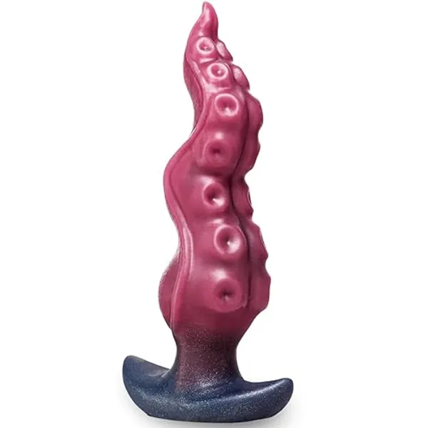 Gilingirl XL Tentacle Dildo Large Anal Plug,Silicone Butt Plug for Safe Penetration,Adult Anal Sex Toy Monster Dildo,Wearable Fantasy Toy Prostate Plug for Men Women Couple Gay (X-Large-9.65in) - Red&black - X-Large-9.65in