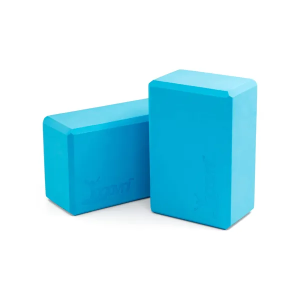 YOGAVNI Yoga Blocks Set of 2 - Non-Slip, Easy Grip, Supportive Surface for Yoga, Pilates, Meditation, Dance | Latex-Free, Eco-friendly Eva Foam Blocks | 4in/10cm & 3in/10cm - 3 Inch Light Blue