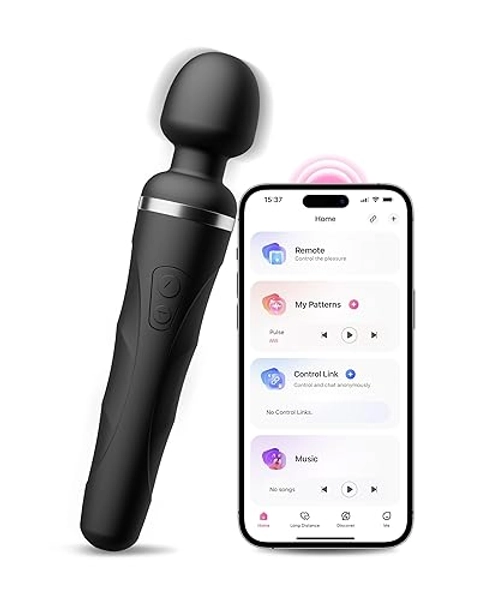 LOVENSE Domi 2 Wand Massager for Women Men, Classic Wand Vibrator, Powerful Stimulator with Dual Rotating Head, Bluetooth App Controlled, Customizable Vibrations Partner Play