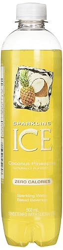 Sparkling Ice Coconut Pineapple flavoured sparkling water with zero sugar and zero calories. Sparkling Ice drinks are packed with fun and fruity flavours for everyone to enjoy. (12 pack) - Coconut Pineapple (Classic) - 503 ml (Pack of 12)