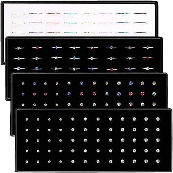 Nose Rings Studs and Hoops, Surgical Stainless Steel Hypoallergenic Nose Rings Set for Women Men, Straight/L/Screw Shaped and 1.5/2.0/2.5mm Rhinestone Nose Piercing Jewelry and Ideal Gift