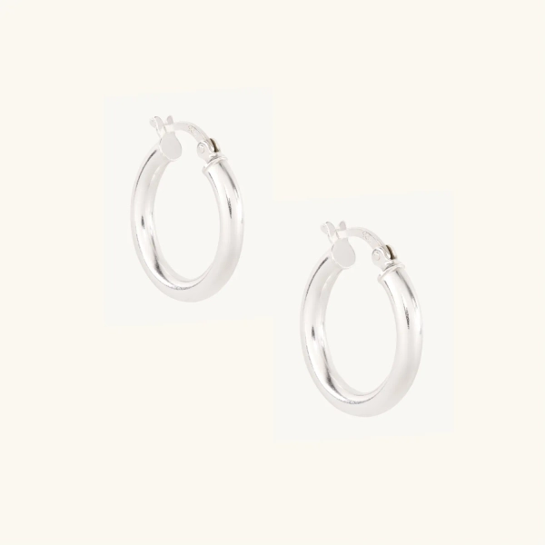 Grand Tubetti Silver Hoops (pair)