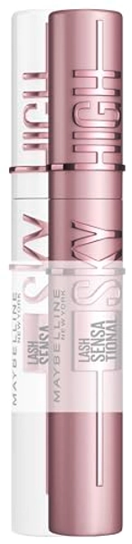 Maybelline New York Lash Sensational Sky High Mascara, Very Black, 7,2 ml und Maybelline New York Sky High Primer Lash Sensational, Schwarz, 7,7 ml