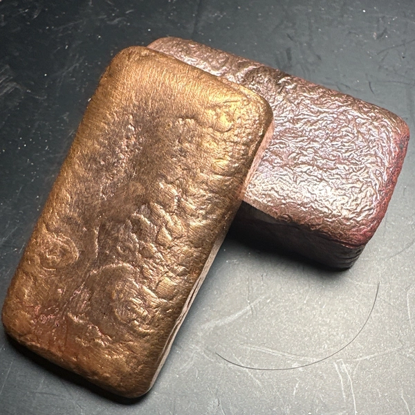 Unique 2 to 3oz 1x2 Hand Poured Copper CU Metal Ingot Bar .999 Pure Unmarked Casted One Of A Kind For Stacker Collectors. #RockinEDC