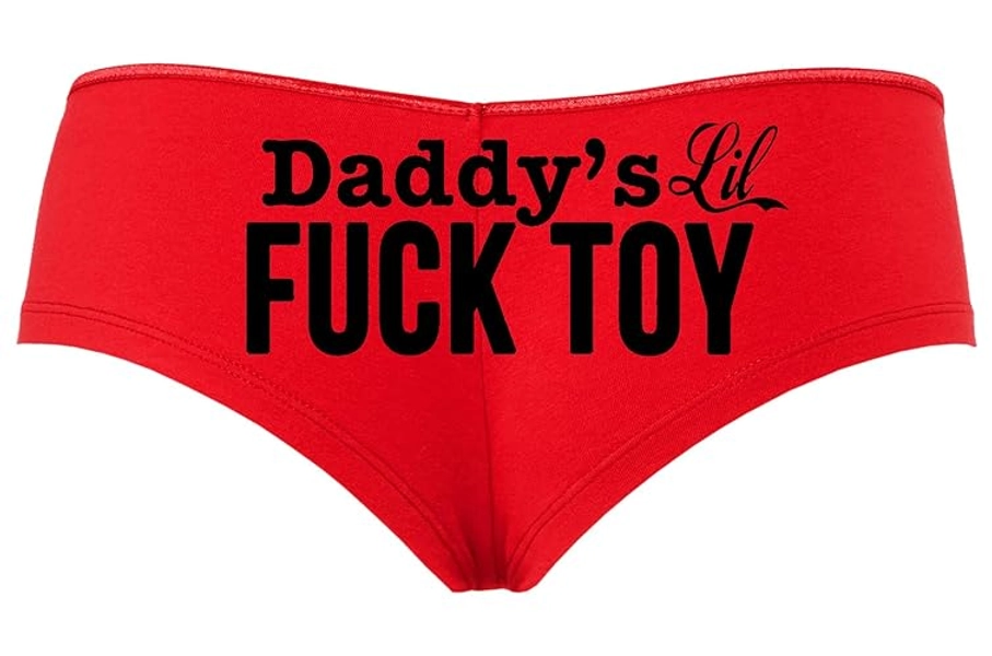 Knaughty Knickers Daddys Little Lil Fuck Toy Fucktoy DDLG BDSM Owned Boyshort Red/Black