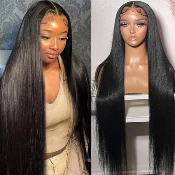 IWISH 220% Density Full 13x6 Bone Straight Lace Frontal Wigs Human Hair Silky Straight 26Inch 13x6 HD Transparent Lace Front Wigs Virgin 12A Brazilian Human Hair Pre Plucked