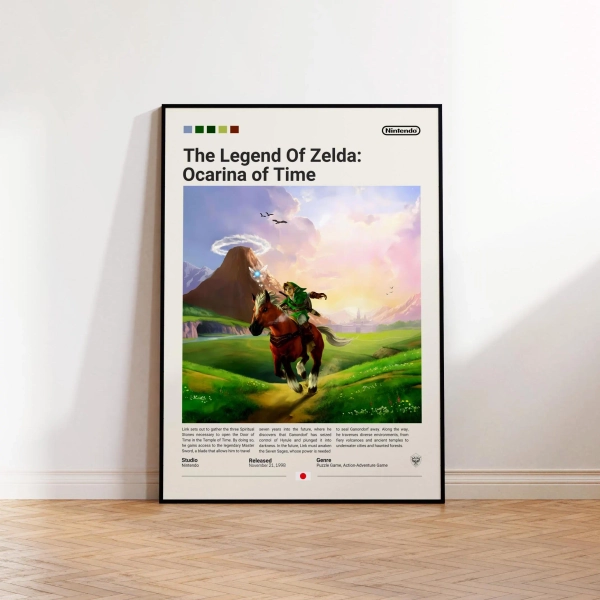 The Legend of Zelda Poster, Gaming Room Poster, Ocarina Of Time Poster, Zelda Fan Gift, Gaming Print Poster, Gamer Gift, Video Game Poster