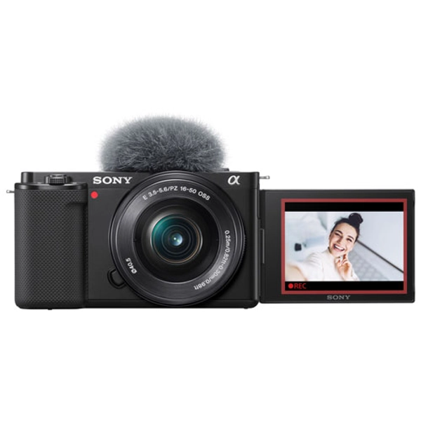 Sony Alpha ZV-E10 APS-C Interchangeable Lens Mirrorless Vlog Camera with 16-50mm Lens Kit - Black | Best Buy Canada