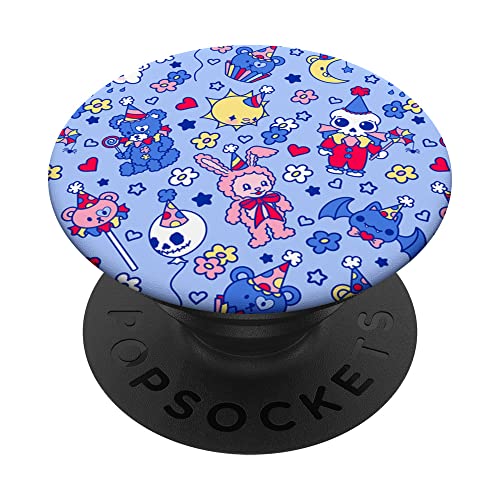 Clowncore Pastel Goth Clown Babycore Kidcore Weirdcore Blue PopSockets Swappable PopGrip - Standard