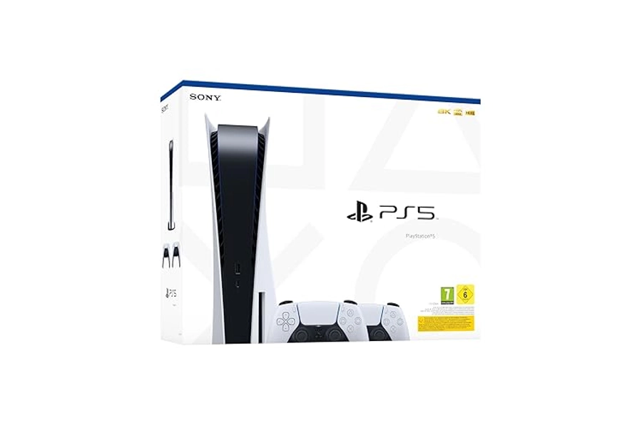 Sony, PlayStation 5 Édition Standard, PS5 avec 2 Manettes Sans Fil DualSense, Couleur : Blanche