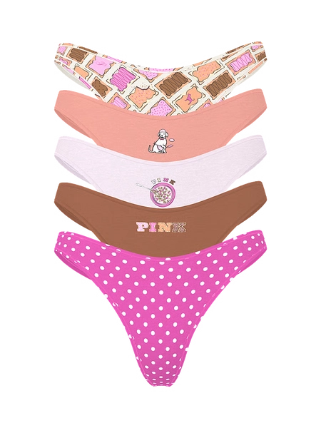5-Pack Cotton Thong Panties