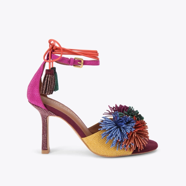 Pom Pom Ankle Tie Sandal