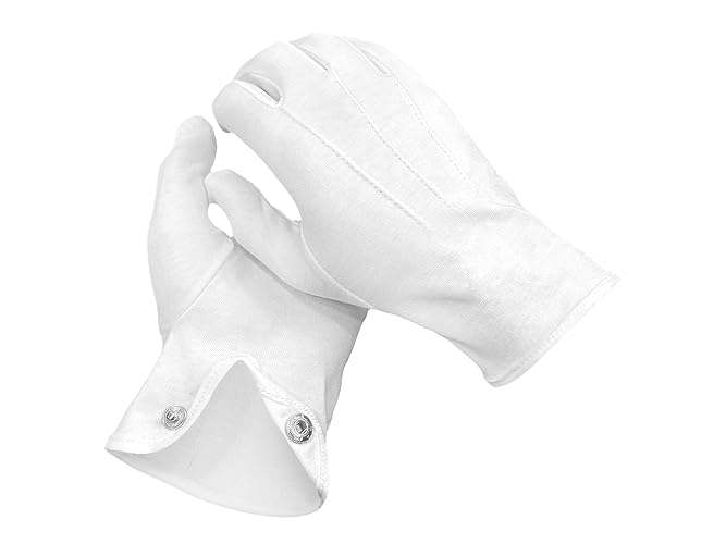 THE MASONIC COLLECTION Gants en coton blanc pour hommes pour réunions formelles, serveurs, groupes, événements maçonniques et cérémonies - Matériau 100% coton - Lavables et réutilisables - L
