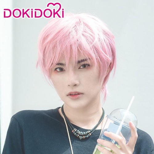 【Ready For Ship】DokiDoki Cosplay Wig Boy Short Pink With Bangs Wig DK | One Size