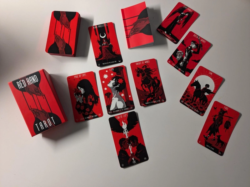 Red Hand Tarot Deck - 1st Edition with Rigid Box and Guide Booklet