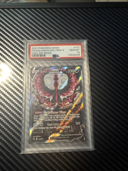 2021 SWSH Full Art Galarian Moltres V Chilling Reign Gem Mint 10 PSA