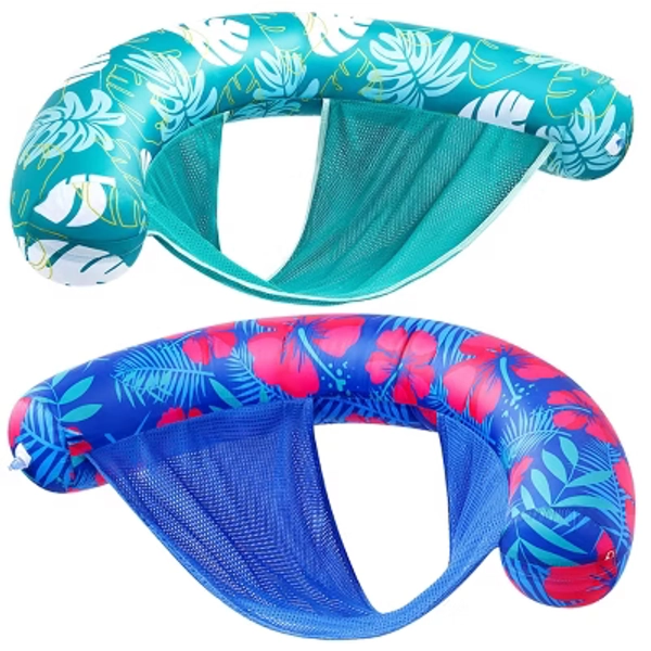 Joyfy 2 Packs Inflatable Pool Float Chairs, Inflatable Pool Noodle Chair with Sling, Floating Pool Lounge for Adult Summer Water Fun, Beach Party