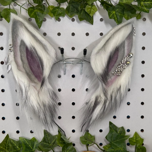 Realistic Arctic White Fox Ears - 4" tall faux ears 4 cosplaying, renaissance fairs, conventions, Halloween costumes, collections, or 4 fun!