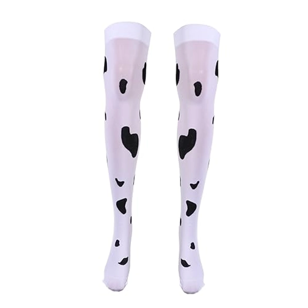 MERRYHAPY 1Pair Cow Print Breathable Socks Nylon Stockings for Women Stylish Cow Stockings Comfortable and Hosiery for Daily Wear