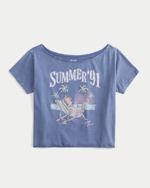 Easy Off-the-Shoulder Summer Graphic Tee