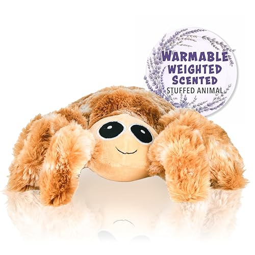Warm Pals - Spidey The Spider - 1.5lbs - Cozy Microwavable Lavender Scented Plush Toys - Heated Stuffed Animal - Heatable Coolable Bedtime Comfort Plushie